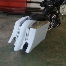 Load image into Gallery viewer, Harley Davidson 6" Extended Stretched Out & Down Saddlebags Fender - No Lids 2014 Model Style Bags - Dual Cut Outs.