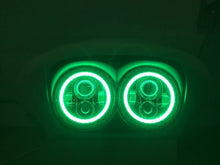 Load image into Gallery viewer, DUAL 7" GREEN DAYMAKER GREEN HALO LED ROAD GLIDE Black Light Bulb Headlight Motorcycle Harley Bezel
