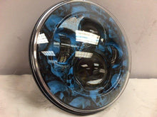 Load image into Gallery viewer, 7" DAYMAKER Replacement Custom Blue Skull Design Projector HID LED Light Bulb Headlight Motorcycle Harley