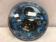 Load image into Gallery viewer, 7" DAYMAKER Replacement Custom Blue Skull Design Projector HID LED Light Bulb Headlight Motorcycle Harley