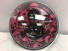 Load image into Gallery viewer, 7" DAYMAKER Replacement Custom Pink Skull Design Projector HID LED Light Bulb Headlight Motorcycle Harley