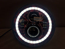 Load image into Gallery viewer, 7" DAYMAKER Custom Red With White Halo Skull Design Projector HID LED Light Bulb Headlight Motorcycle Harley