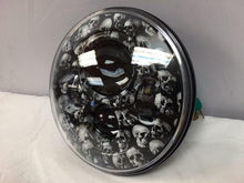 Load image into Gallery viewer, 7" DAYMAKER Replacement Skull Fever Design Projector HID LED Light Bulb Headlight Motorcycle Harley