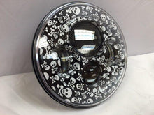 Load image into Gallery viewer, 7" DAYMAKER Replacement Mini Skulls Design Projector HID LED Light Bulb Headlight Motorcycle Harley