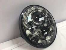 Load image into Gallery viewer, 7" DAYMAKER Replacement Custom Skull Design Projector HID LED Light Bulb Headlight Motorcycle Harley