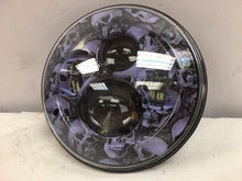 Load image into Gallery viewer, 7" DAYMAKER Replacement Custom Purple Skull Design Projector HID LED Light Bulb Headlight Motorcycle Harley