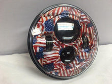 Load image into Gallery viewer, 7" DAYMAKER Replacement American Flags Design Projector HID LED Light Bulb Headlight Motorcycle Harley