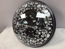 Load image into Gallery viewer, 7" DAYMAKER Replacement Mini Skulls Design Projector HID LED Light Bulb Headlight Motorcycle Harley