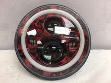 Load image into Gallery viewer, 7" DAYMAKER Custom Red With White Halo Skull Design Projector HID LED Light Bulb Headlight Motorcycle Harley