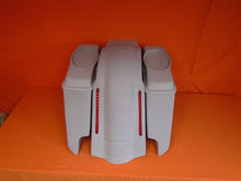 Load image into Gallery viewer, Harley Davidson 5" Heritage Softail Extended Saddlebags 6 .5" Speaker Lids LED Fender Dual Cutouts