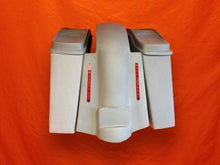 Load image into Gallery viewer, Harley Davidson 4" Extended Stretched Saddlebags Dual 6 x 9 Speaker Lids and Replacement LED Fender 89 - 08 - No Cut Outs