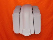 Load image into Gallery viewer, Harley Davidson 5" Extended Stretched Saddlebags With No Cut Outs Fender Dual 6.5" Speaker Lids