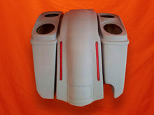Load image into Gallery viewer, Harley Davidson 5" Stretched Extended Saddlebags Right Side Cut Out LED Fender Dual 6x9 Speaker Lids