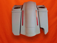 Load image into Gallery viewer, Harley Davidson 5" Stretched Extended Saddlebags Right Side Cut Out LED Fender Dual 6x9 Speaker Lids