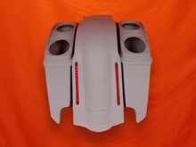 Load image into Gallery viewer, Harley Davidson 5" Stretched Extended Saddlebags With Cut Outs LED Fender Dual 6x9 Speaker Lids