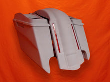 Load image into Gallery viewer, Harley Davidson 5" Stretched Extended Saddlebags With Cut Outs LED Fender Dual 6x9 Speaker Lids