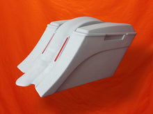 Load image into Gallery viewer, Harley Davidson 6" Extended Out & Down Saddlebags with Lids & Custom Rear LED Fender - No Cut Outs