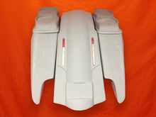 Load image into Gallery viewer, Harley Davidson 5" Fifty Five Extended Stretched Saddlebag LED Fender Kit - Dual Cut Outs Dual 6.5" Speaker Lids