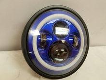 Load image into Gallery viewer, 7" DAYMAKER Kawasaki Vulcan Nomad 800 Blue with Blue Halo HID LED Light Bulb Headlight Motorcycle