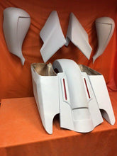 Load image into Gallery viewer, Harley Davidson 5" Fifty Five Stretched Saddlebag LED Fender Tank Shroud Side Covers Full Body Kit - Dual CutOuts