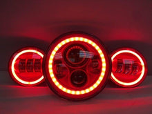 Load image into Gallery viewer, 7" DAYMAKER Red With Red HALO Headlight Dual 4.5" - 4 1/2" AUX Black Spot Passing LED Fog Lights Bulb Harley SET