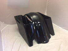 Load image into Gallery viewer, Harley Davidson 4" Extended Stretched Saddlebags Rear Fender - PAINTED VIVID BLACK