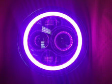 Load image into Gallery viewer, 7" DAYMAKER Kawasaki Vulcan Nomad 800 Chrome With Pink Halo HID LED Light Bulb Headlight Motorcycle