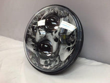 Load image into Gallery viewer, 5 3/4" DAYMAKER Replacement Custom Skull Design Projector HID LED Light Bulb Headlight Motorcycle Harley 5.75"