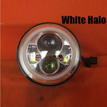 Load image into Gallery viewer, 7" DAYMAKER Replacement Chrome Angel Eye WHITE HALO Projector LED Light Bulb Headlight Motorcycle Harley