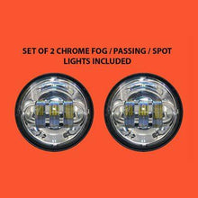 Load image into Gallery viewer, 4.5" Auxiliary DAYMAKER Chrome Spot Passing HID LED Fog Lights Bulb Motorcycle Harley AUX PAIR 4-1/2"