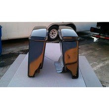 Load image into Gallery viewer, Harley Davidson 4" Extended Stretched Saddlebags Lids Painted Black