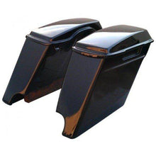 Load image into Gallery viewer, Harley Davidson 4" Extended Stretched Saddlebags Lids Painted Black