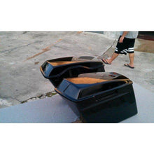 Load image into Gallery viewer, Harley Davidson 4" Extended Stretched Saddlebags Lids Painted Black