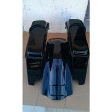 Load image into Gallery viewer, Harley Davidson 4" Extended Saddlebags Cut Outs Speaker Lids Fender Black