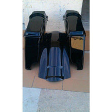Load image into Gallery viewer, Harley Davidson 4" Extended Saddlebags No CutOut Speaker Lid Fender Black