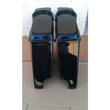 Load image into Gallery viewer, Harley Davidson 4" Extended Saddlebags Cut Outs Speaker Lids Fender Black