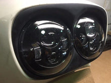 Load image into Gallery viewer, DUAL 7" DAYMAKER HID LED Replacement ROAD GLIDE Black Light Bulb Headlight Motorcycle Harley Bezel