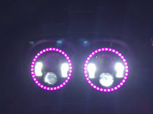 Load image into Gallery viewer, DUAL 7" DAYMAKER 2014  PINK HALO LED Replacement ROAD GLIDE Black Light Bulb Headlight Harley Bezel