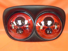 Load image into Gallery viewer, DUAL 7" RED DAYMAKER 2014  LED ROAD GLIDE Black Light Bulb Headlight Harley Bezel