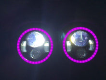 Load image into Gallery viewer, DUAL 7" DAYMAKER 2014  PINK HALO LED Replacement ROAD GLIDE Black Light Bulb Headlight Harley Bezel