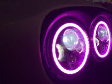 Load image into Gallery viewer, DUAL 7" DAYMAKER 2014  PINK HALO LED Replacement ROAD GLIDE Chrome Light Bulb Headlight Harley Bezel