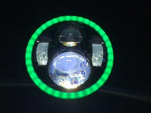 Load image into Gallery viewer, 7" DAYMAKER Black Angel Eye GREEN HALO Projector HID LED Light Bulb Headlight Motorcycle Harley