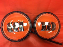Load image into Gallery viewer, 4.5" Auxiliary DAYMAKER ORANGE Spot Passing HID LED Fog Lights Bulb Motorcycle Harley AUX PAIR 4-1/2"