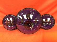 Load image into Gallery viewer, 7" DAYMAKER PURPLE Headlight Dual Purple 4.5" - 4 1/2" Auxiliary AUX Spot Passing LED Fog Lights Bulb Harley SET