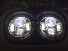 Load image into Gallery viewer, DUAL 7" DAYMAKER HID LED Replacement ROAD GLIDE Chrome Light Bulb Headlight Motorcycle Harley Bezel