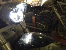 Load image into Gallery viewer, Honda VTX 1300 / 1800 C / R / S - 5 3/4" DAYMAKER Halo Black HID LED Light Bulb Headlight Motorcycle 5.75" Mount