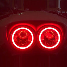 Load image into Gallery viewer, DUAL 7" DAYMAKER RED HALO LED Replacement ROAD GLIDE Chrome Light Bulb Headlight Motorcycle Harley Bezel