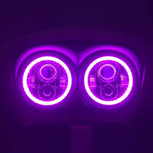 Load image into Gallery viewer, DUAL 7" DAYMAKER PINK HALO LED Replacement ROAD GLIDE Black Light Bulb Headlight Motorcycle Harley Bezel