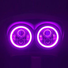 Load image into Gallery viewer, DUAL 7" DAYMAKER PINK HALO LED Replacement ROAD GLIDE Chrome Light Bulb Headlight Motorcycle Harley Bezel