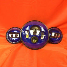 Load image into Gallery viewer, 7" DAYMAKER BLUE Headlight Blue Dual 4.5" - 4 1/2" Auxiliary AUX Spot Passing LED Fog Lights Bulb Harley SET